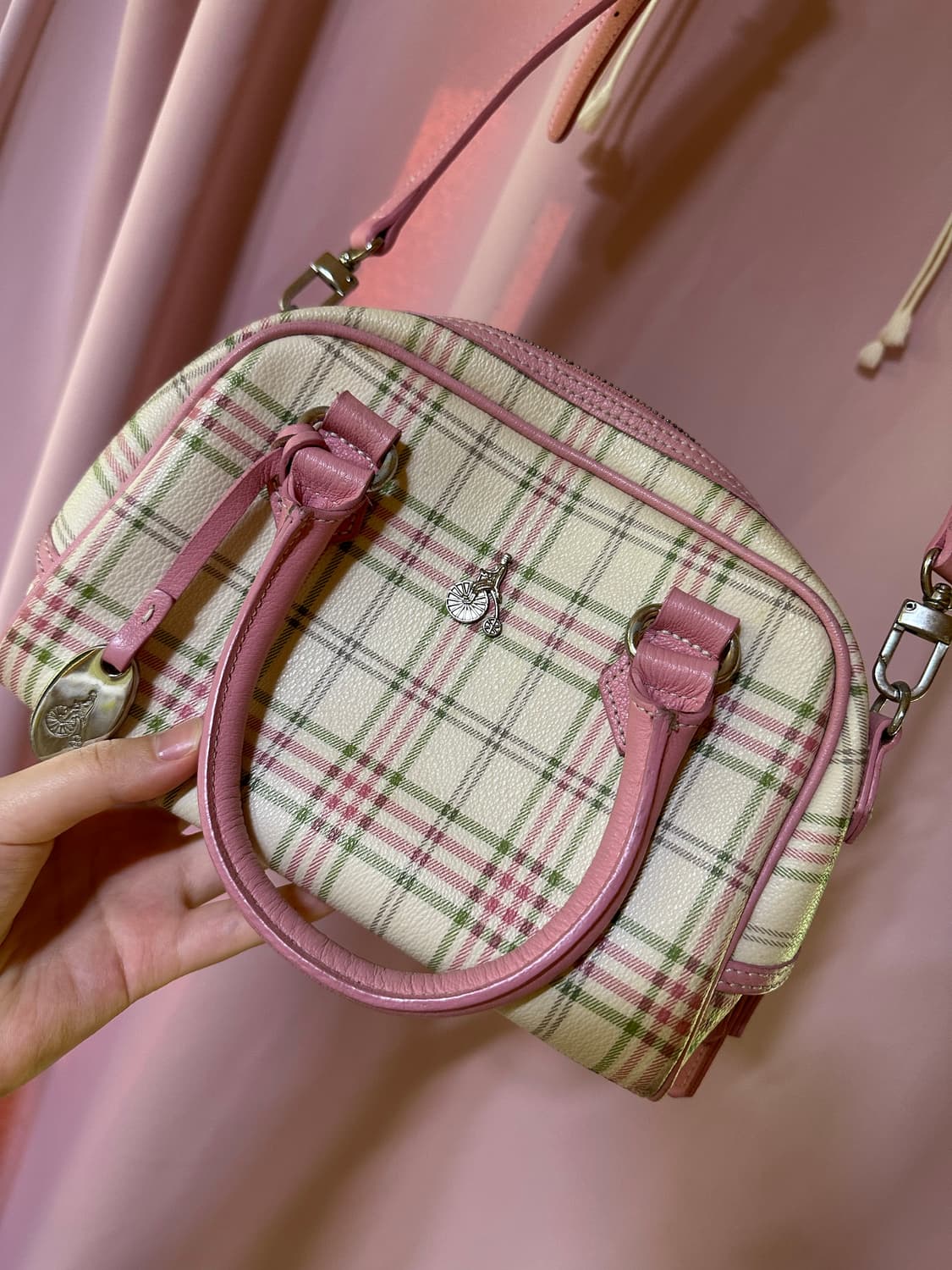 빈폴 핑크 체크 크로스백 빈폴가방 빈폴백 y2k 상품이미지2