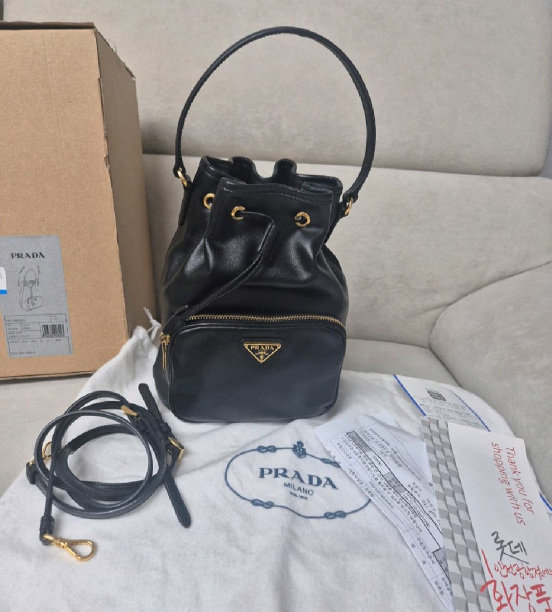 정품 프라다 버킷백 가방 깨끗 가죽 상품이미지1