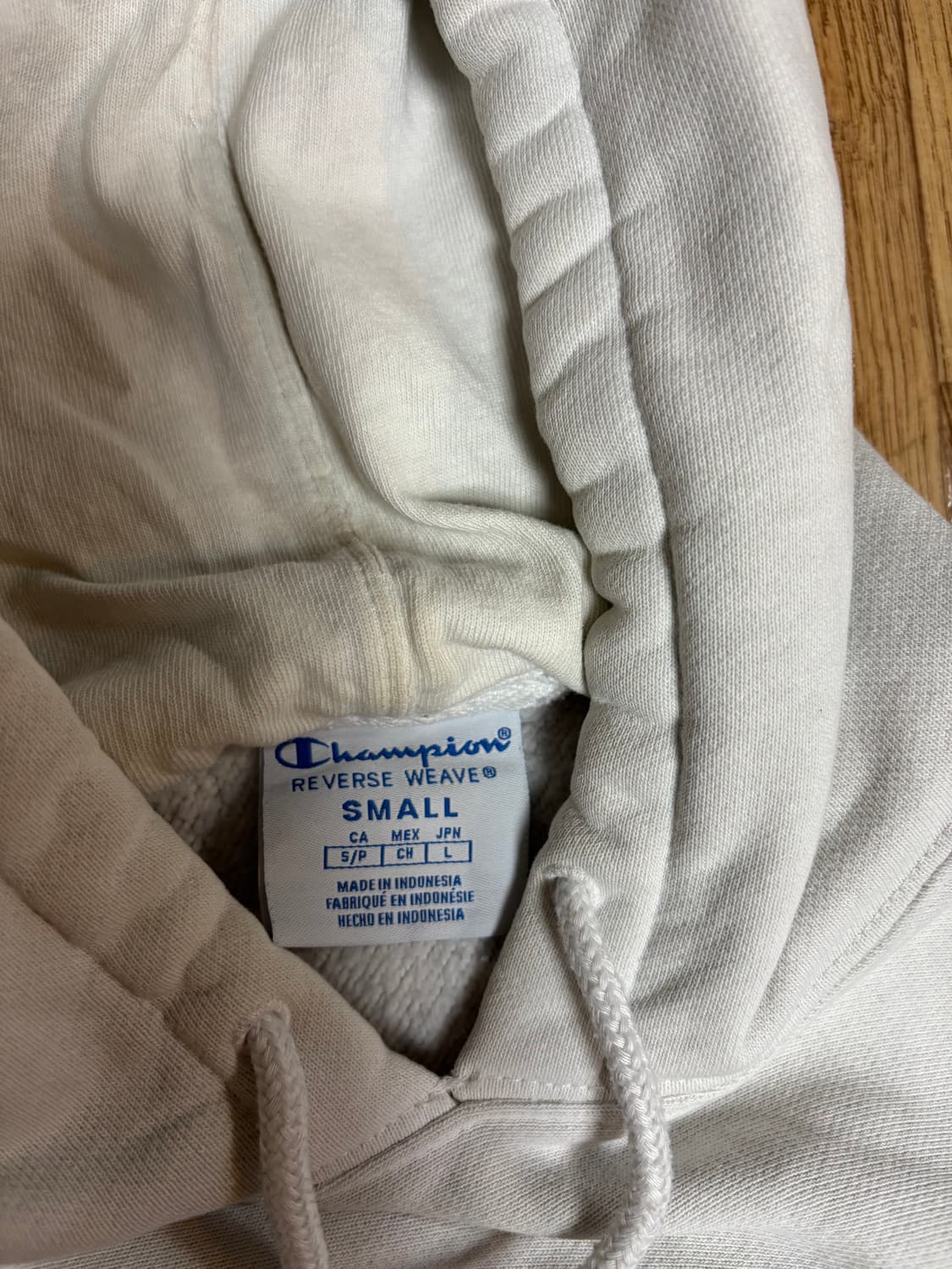 챔피온 후드티 S 흰색 리버스 위브 상품이미지2