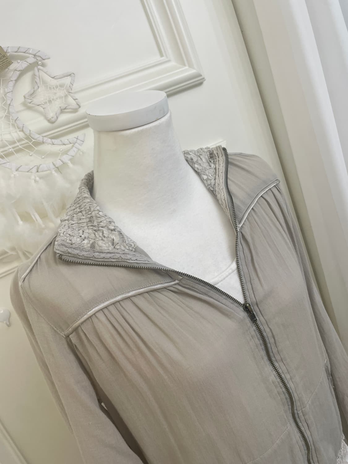khakigray lace shirring fairy jacket 상품이미지9