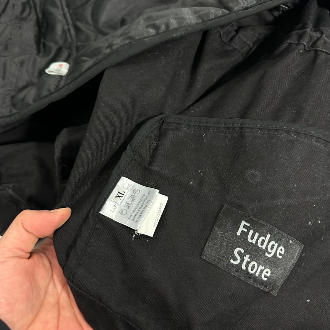 XL 라퍼지스토어 블랙 오버핏 3M내피 퍼리스트링 야상점퍼 상품이미지8