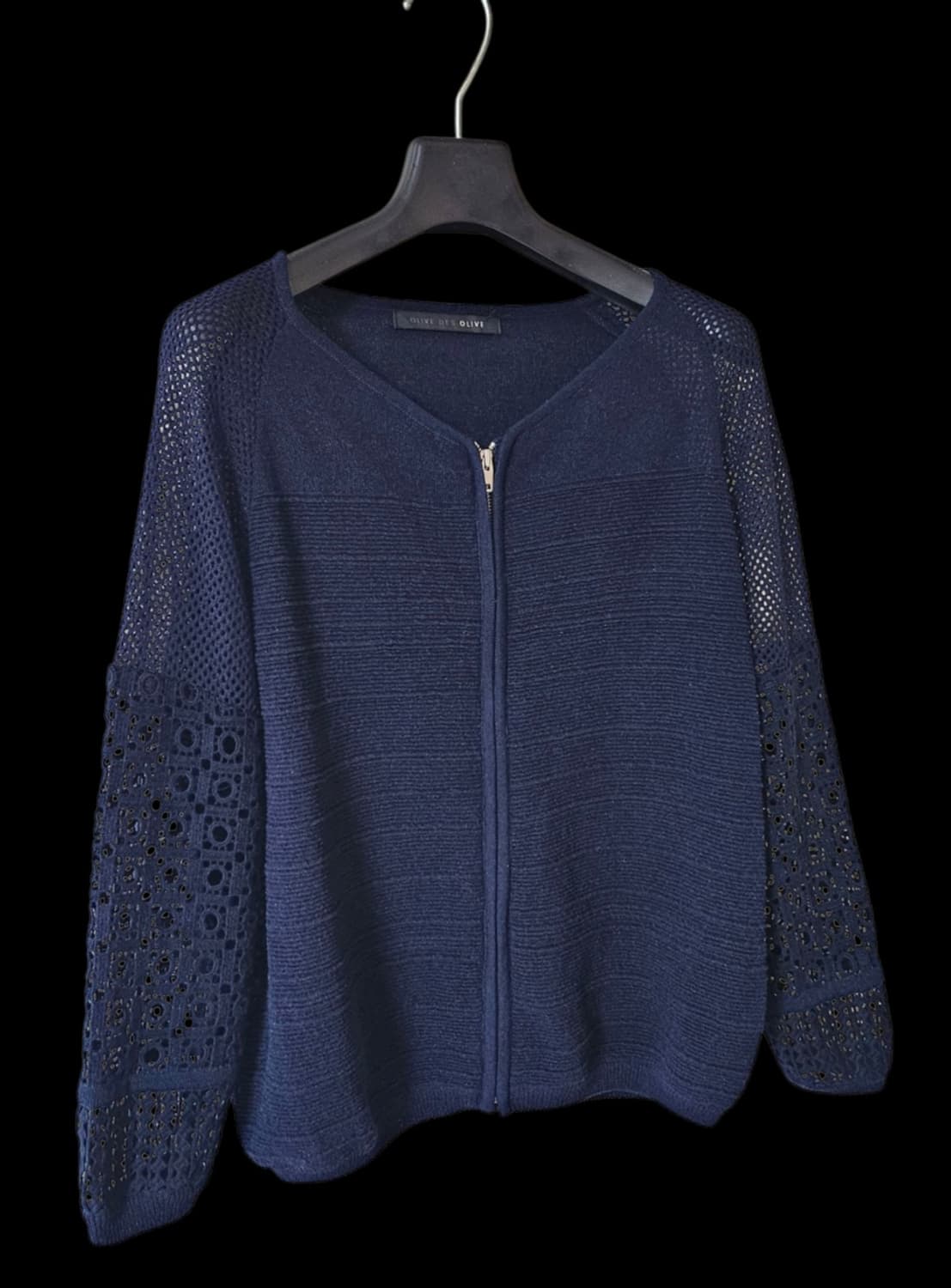 올리브데올리브 네이비 펀칭 지퍼 여성 가디건 M 상품이미지3