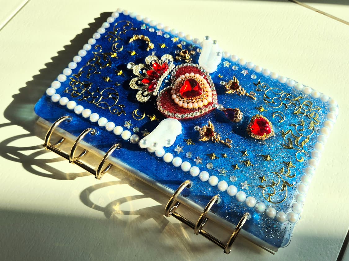 핸드메이드 )마법소녀풍 밤하늘의사랑의천사 레진다이어리 상품이미지1