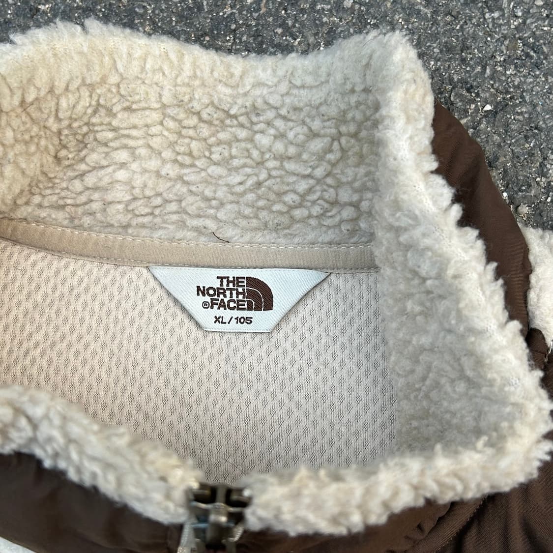 노스페이스 양털 뽀글이 조끼 아이보리 브라운 XL 상품이미지6