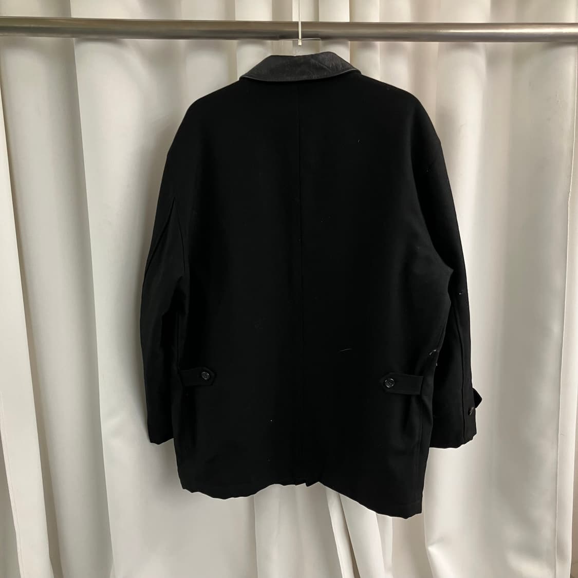 91's 꼼데가르송 블랙 레더 카라 헌팅 자켓 M 상품이미지2