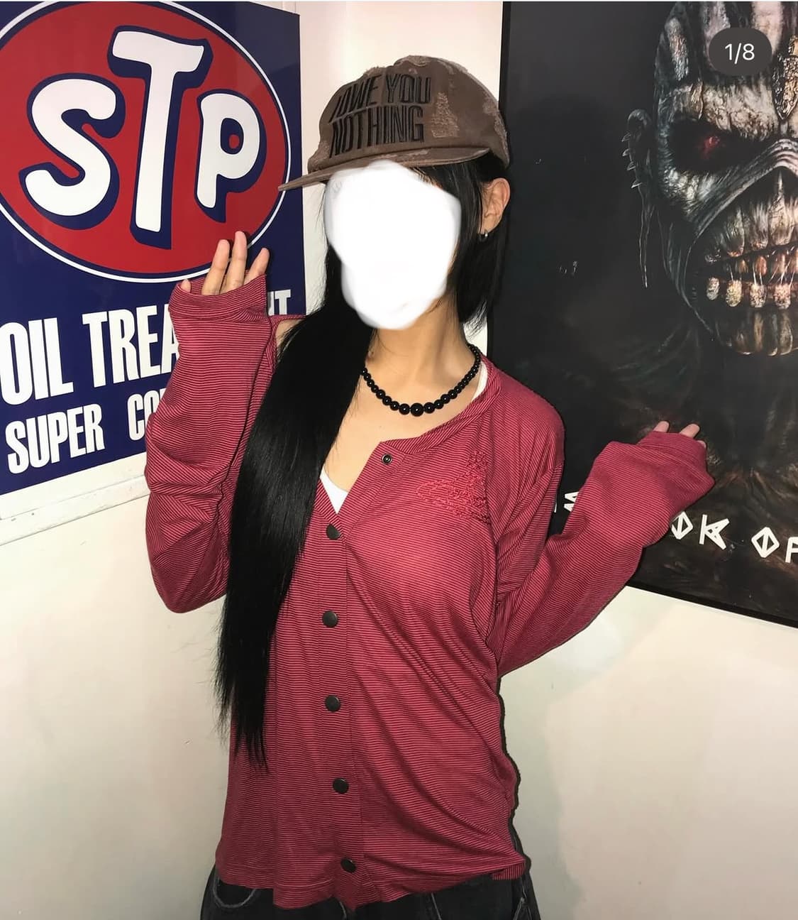 비비안웨스트우드 레드라벨 오알비 스트라이프 가디건 레드 버건디 상품이미지1