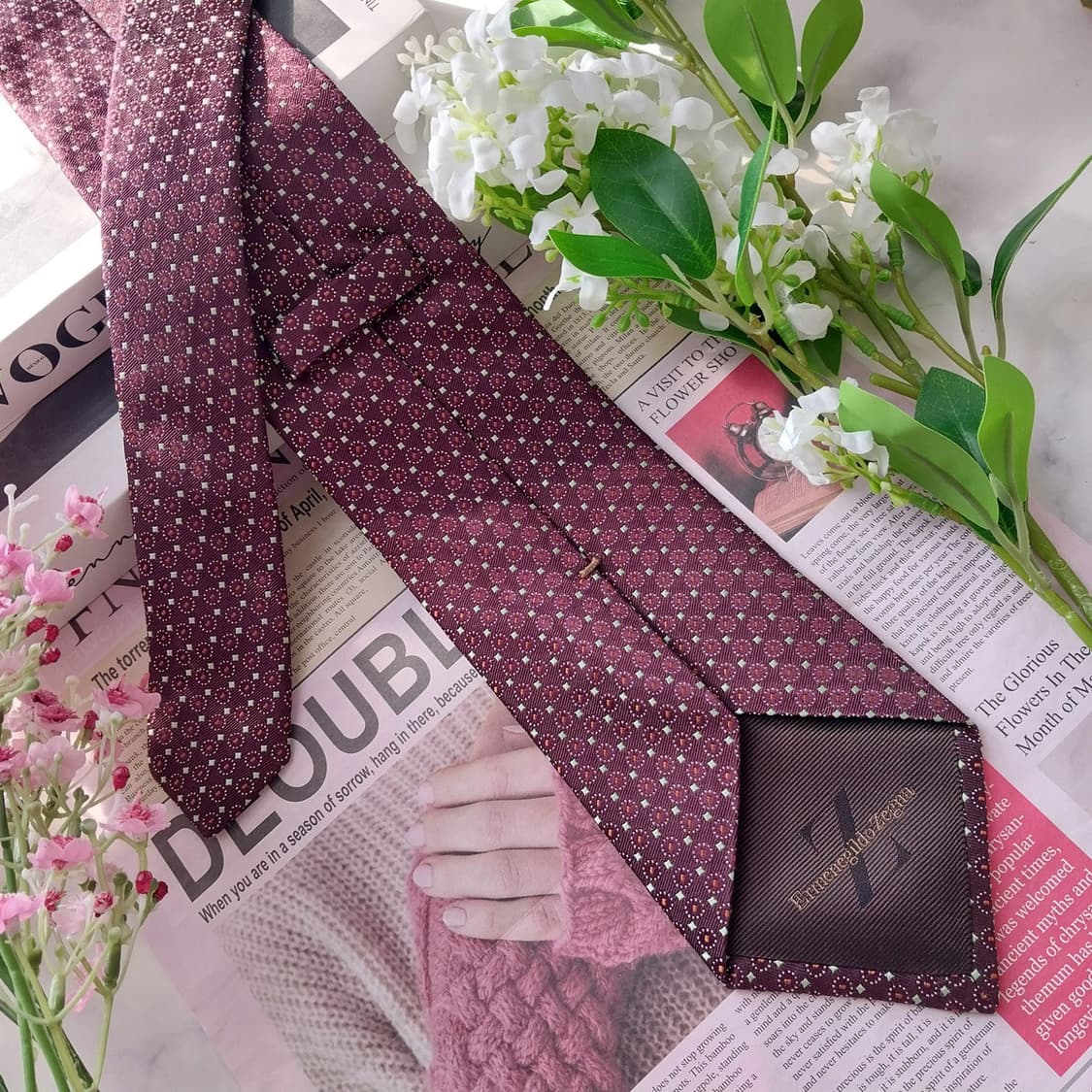 제냐 실크 브라운 자카드 패턴 넥타이 9.2cm A+등급 K1710
 상품이미지6