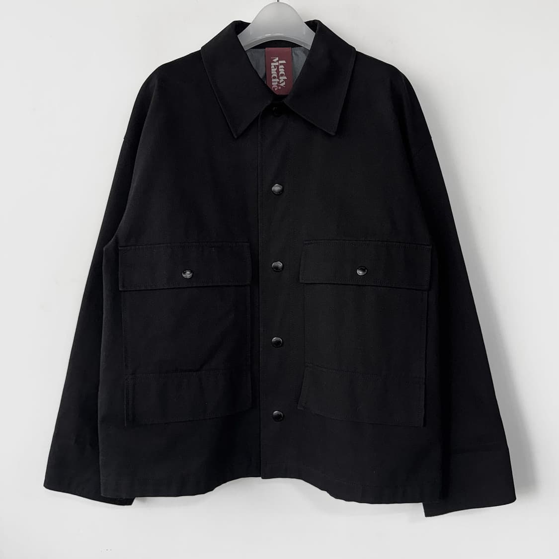 럭키마르쉐 블랙 코튼 트러커 자켓 상품이미지3