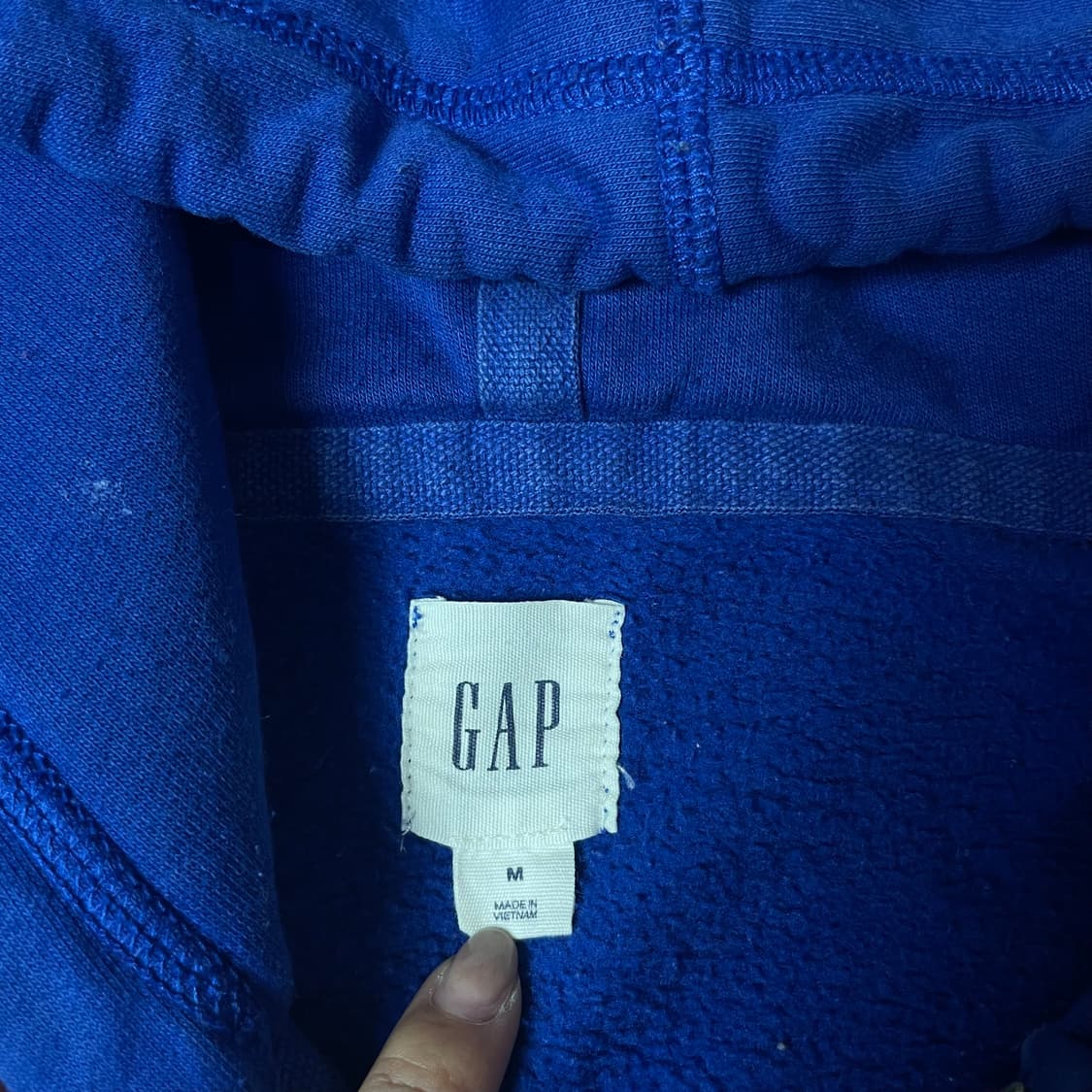 갭 그린로고 딥블루 약기모 후드 집업 M 상품이미지4