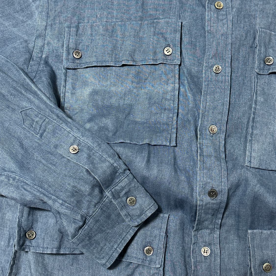 3(L) 다레니모 포켓 셔츠 블루 상품이미지4