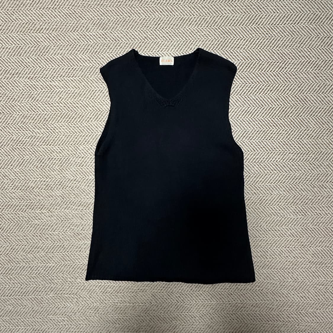 BEAMS knit vest dark navy 상품이미지1