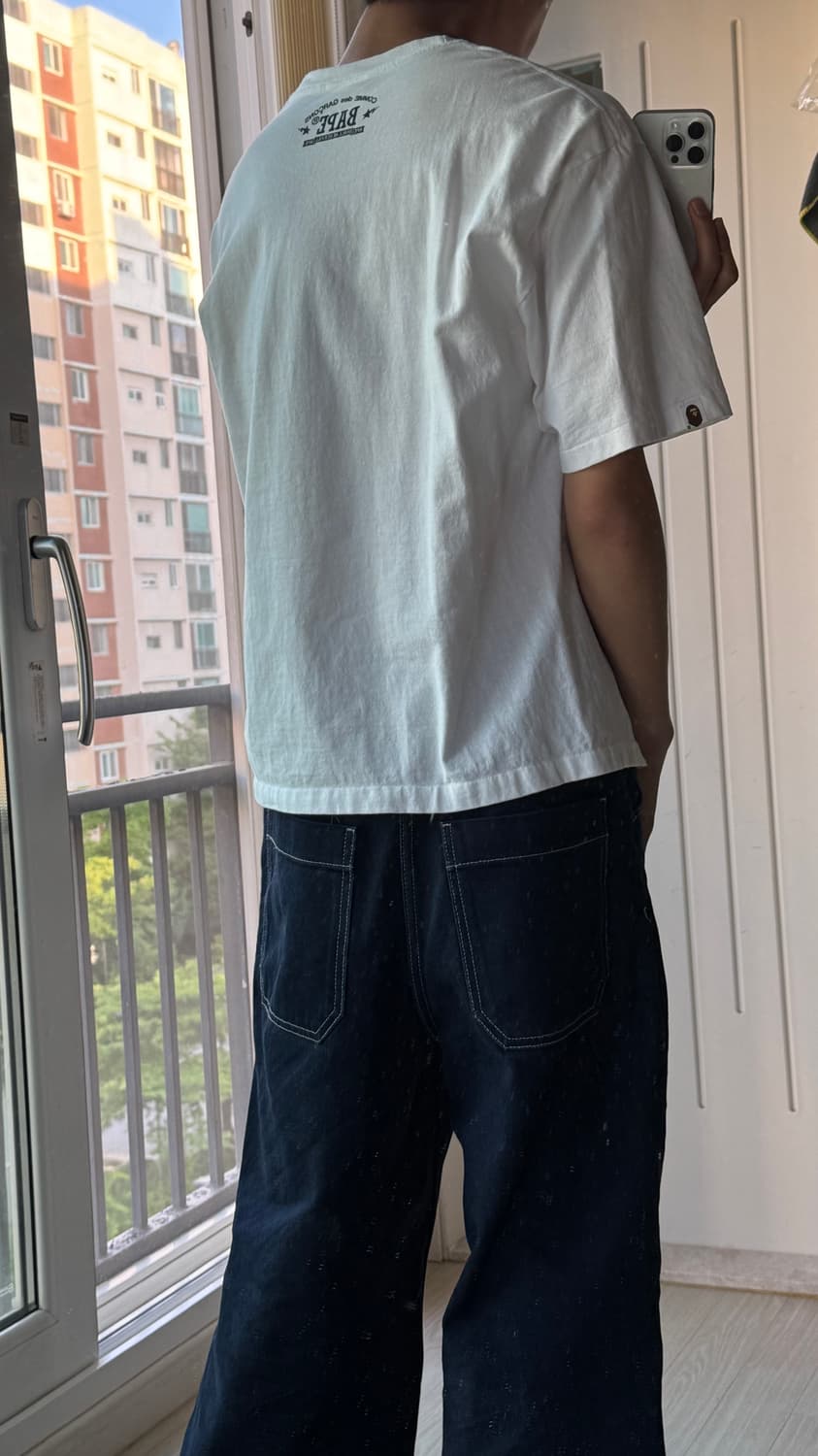 새상품급 베이프 x 꼼데가르송 반팔 xL 상품이미지3