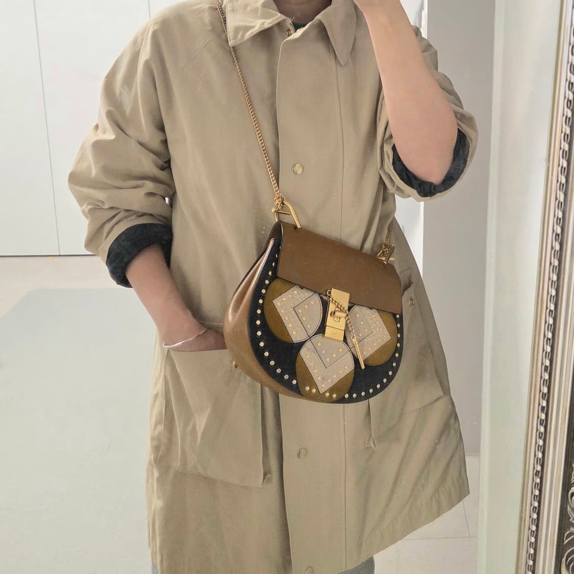 chloe 끌로에 정품 미디움 드류백 미듐 보헤미안 체인백 상품이미지1