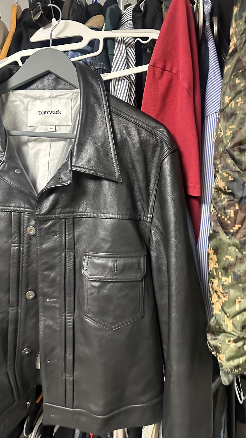 Tonywack 토니웩 블랙 레더 자켓 L 상품이미지2