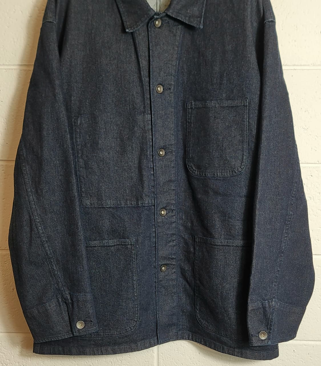 [미사용.새상품] 유니클로(일본판) 오버핏 데님 초어자켓 판매 상품이미지4