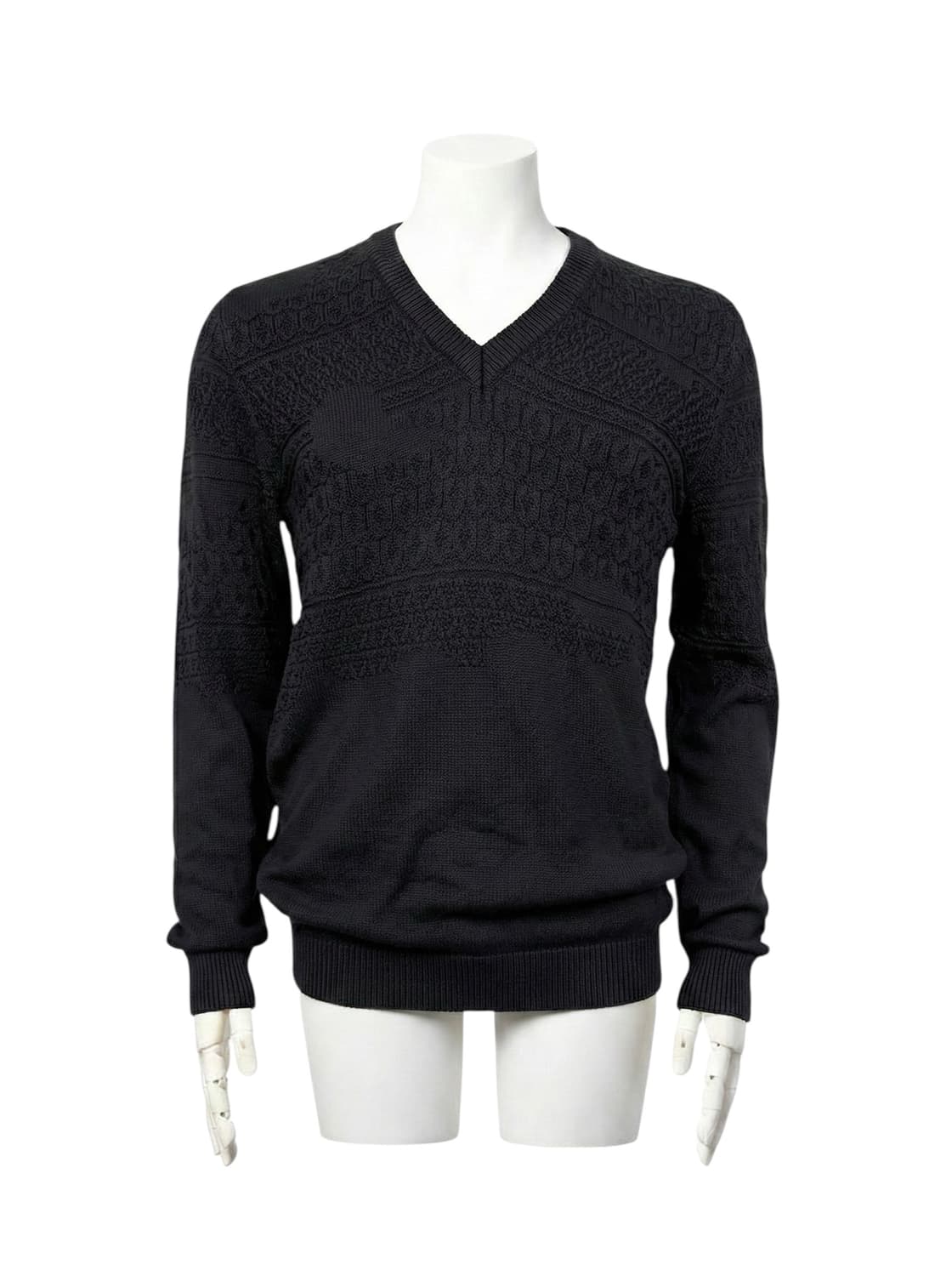 v neck pattern knit 상품이미지1