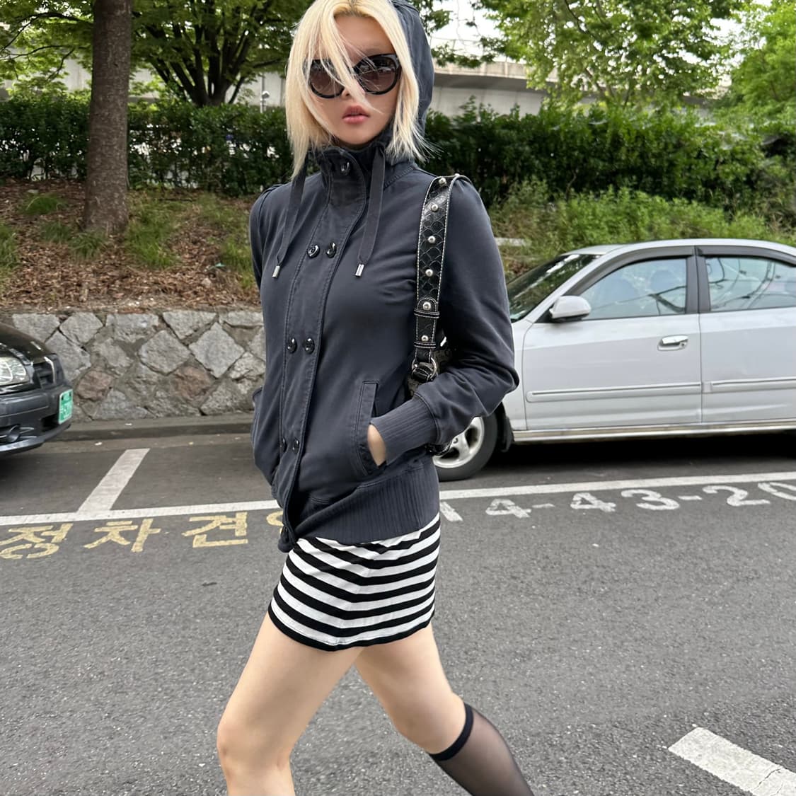 2000s 빈티지 노스페이스 나폴레옹 버튼 디테일 후드 집업 상품이미지10