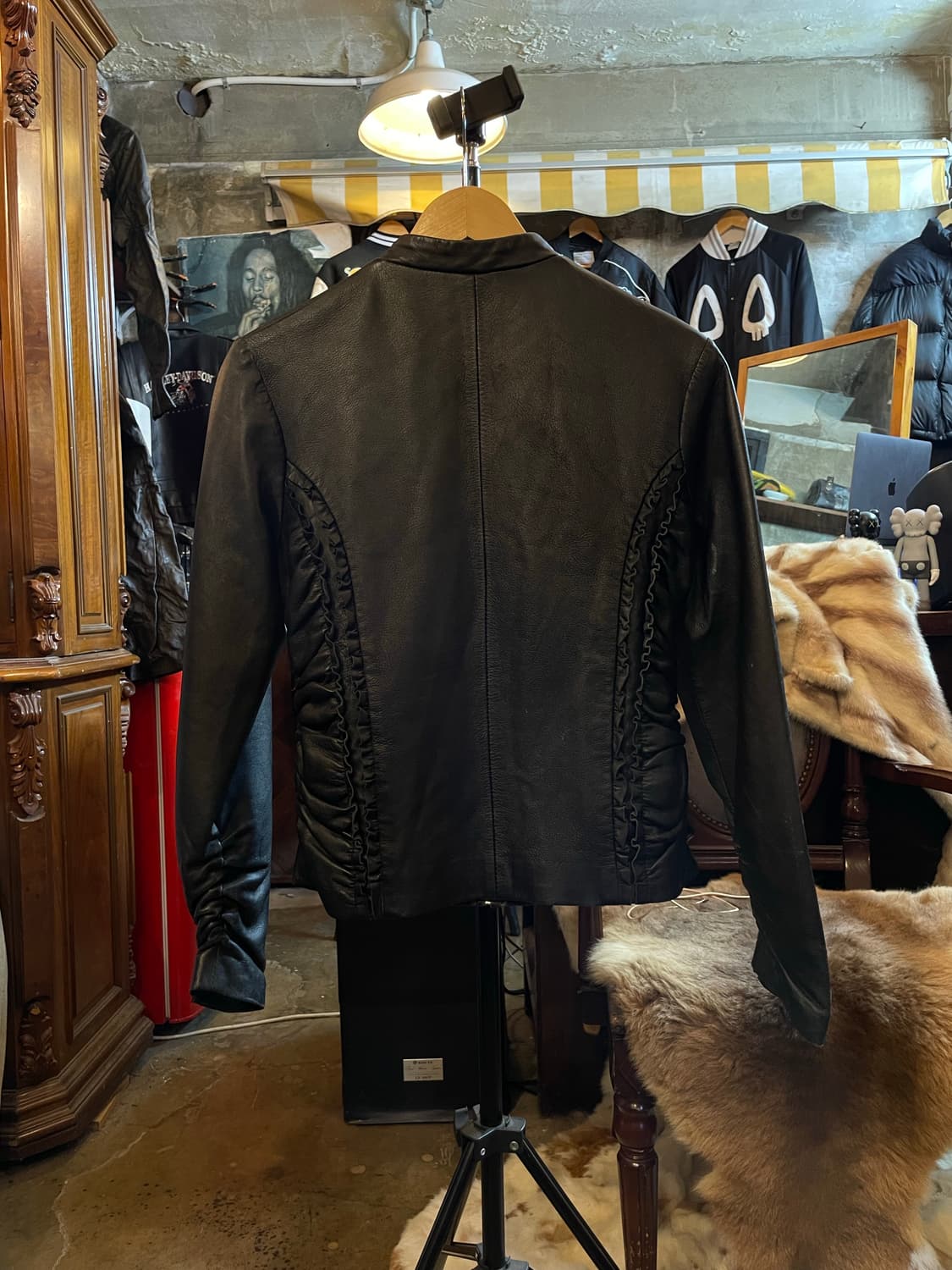 Jessie USA 레이스 양가죽 자켓 블랙 상품이미지6