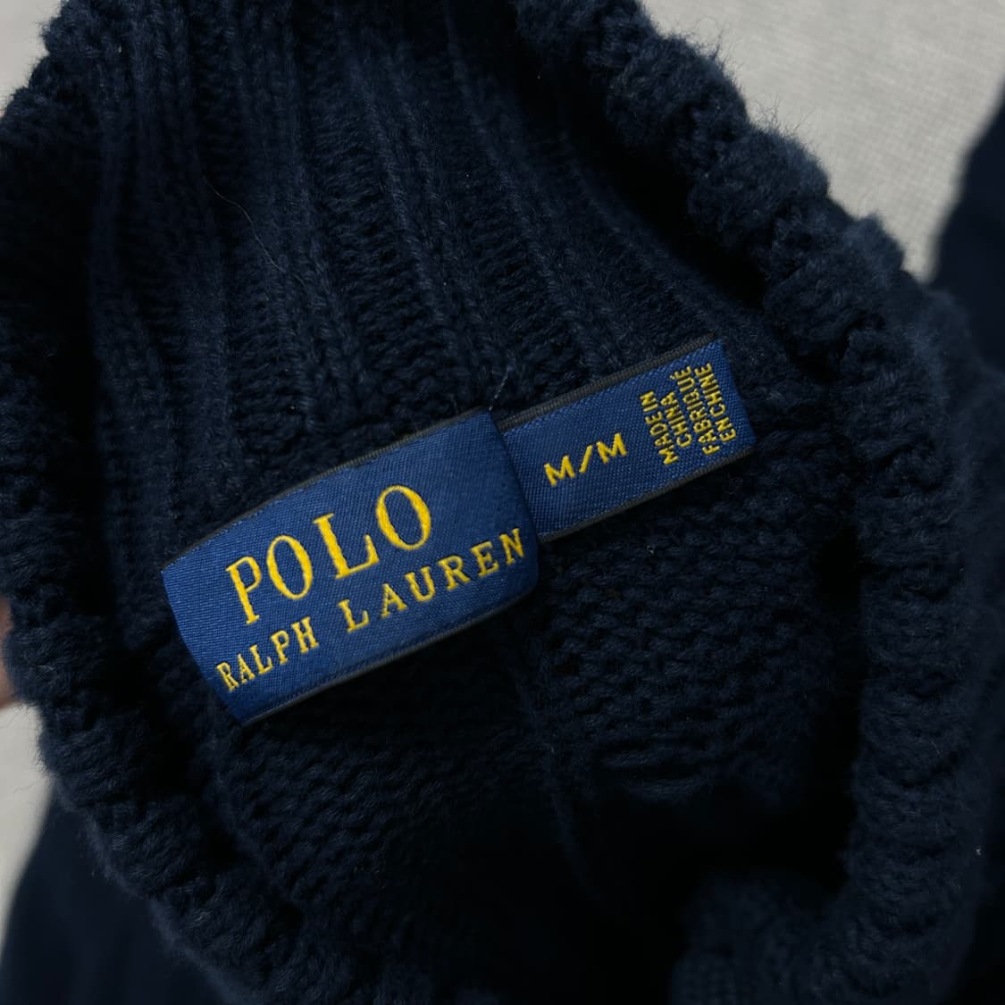 폴로 우먼스 네이비 볼드 케이블 니트집업(M) 상품이미지2