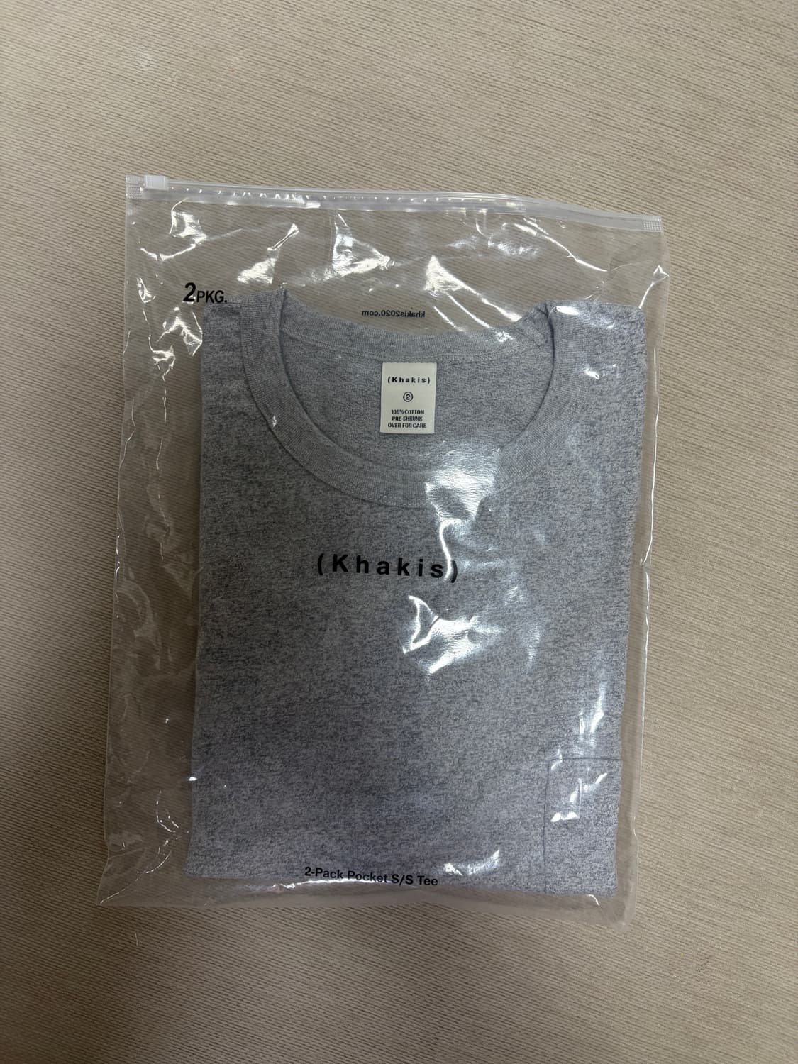 [M]카키스 2팩 포켓 반팔티 그레이 상품이미지1