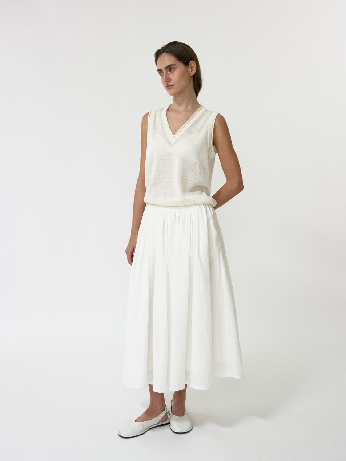 낫띵리튼 린넨 플레어 스커트 상품이미지4