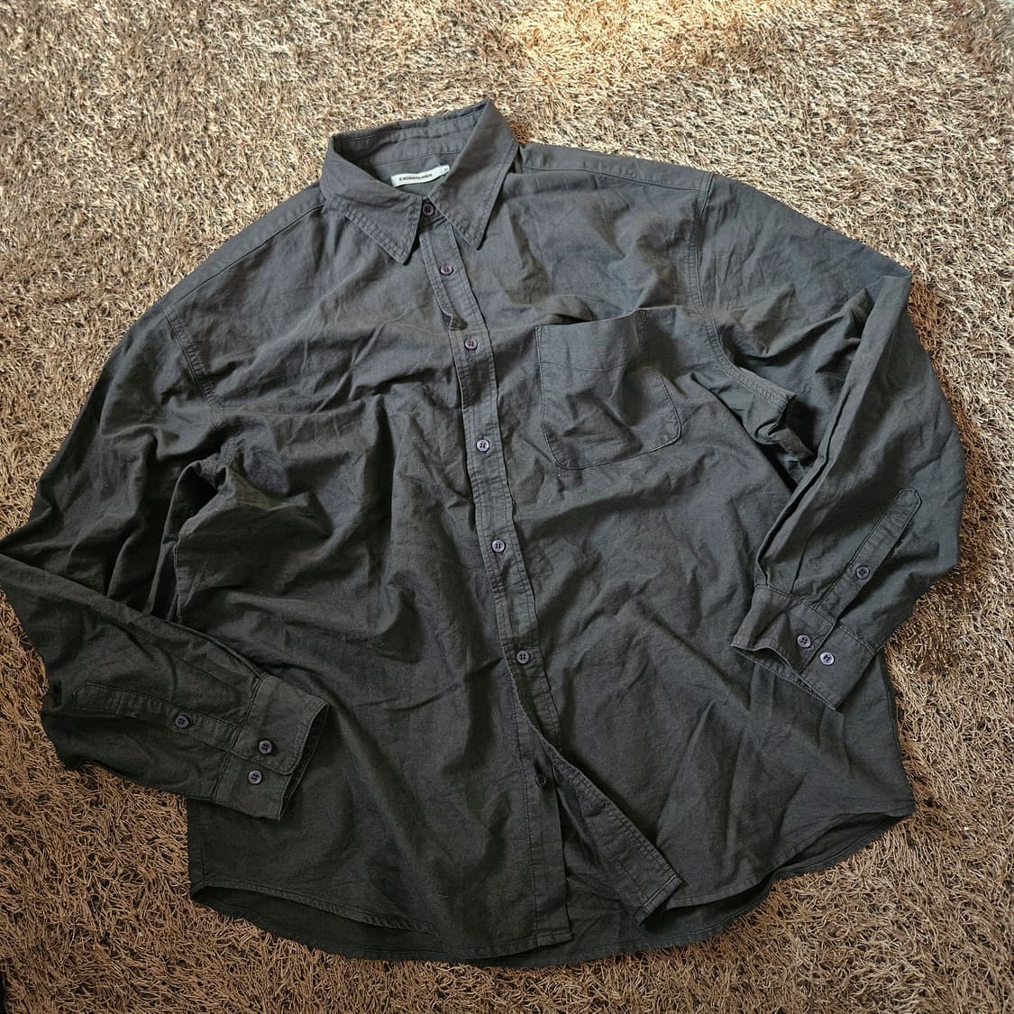 엑스건테이너 24ss 피그먼트 다잉 오버핏 셔츠 XL size 상품이미지1