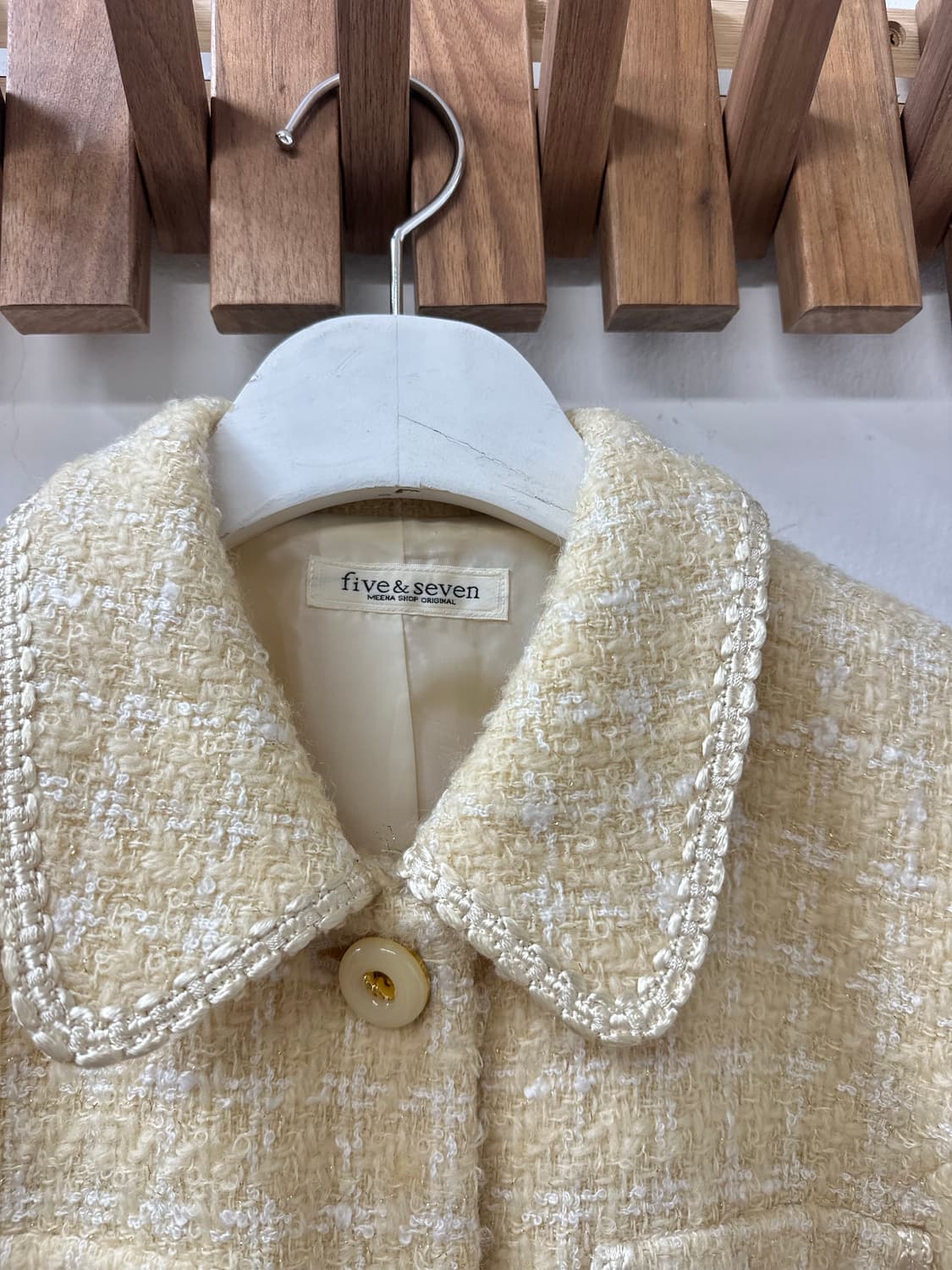 일본빈티지 울 혼방 카라 포인트 빈티지 클래식 트위드 자켓  상품이미지2