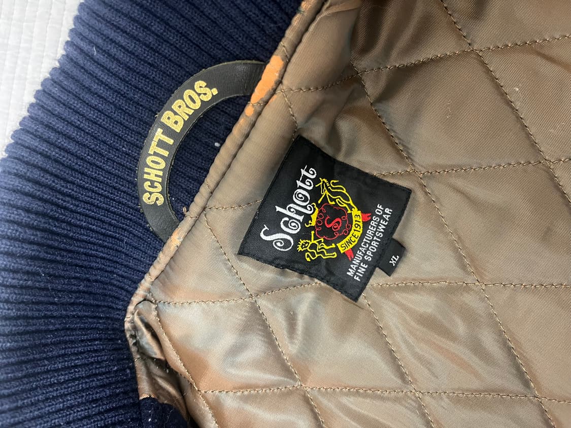 Schott 바시티 누빔 자켓 상품이미지3