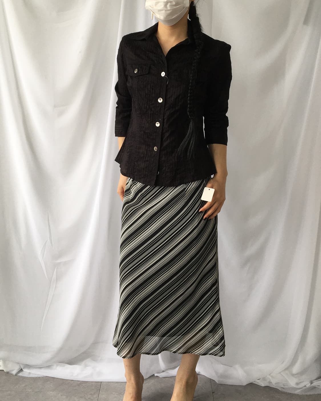 Paisley pattern needle work point shirt 상품이미지1