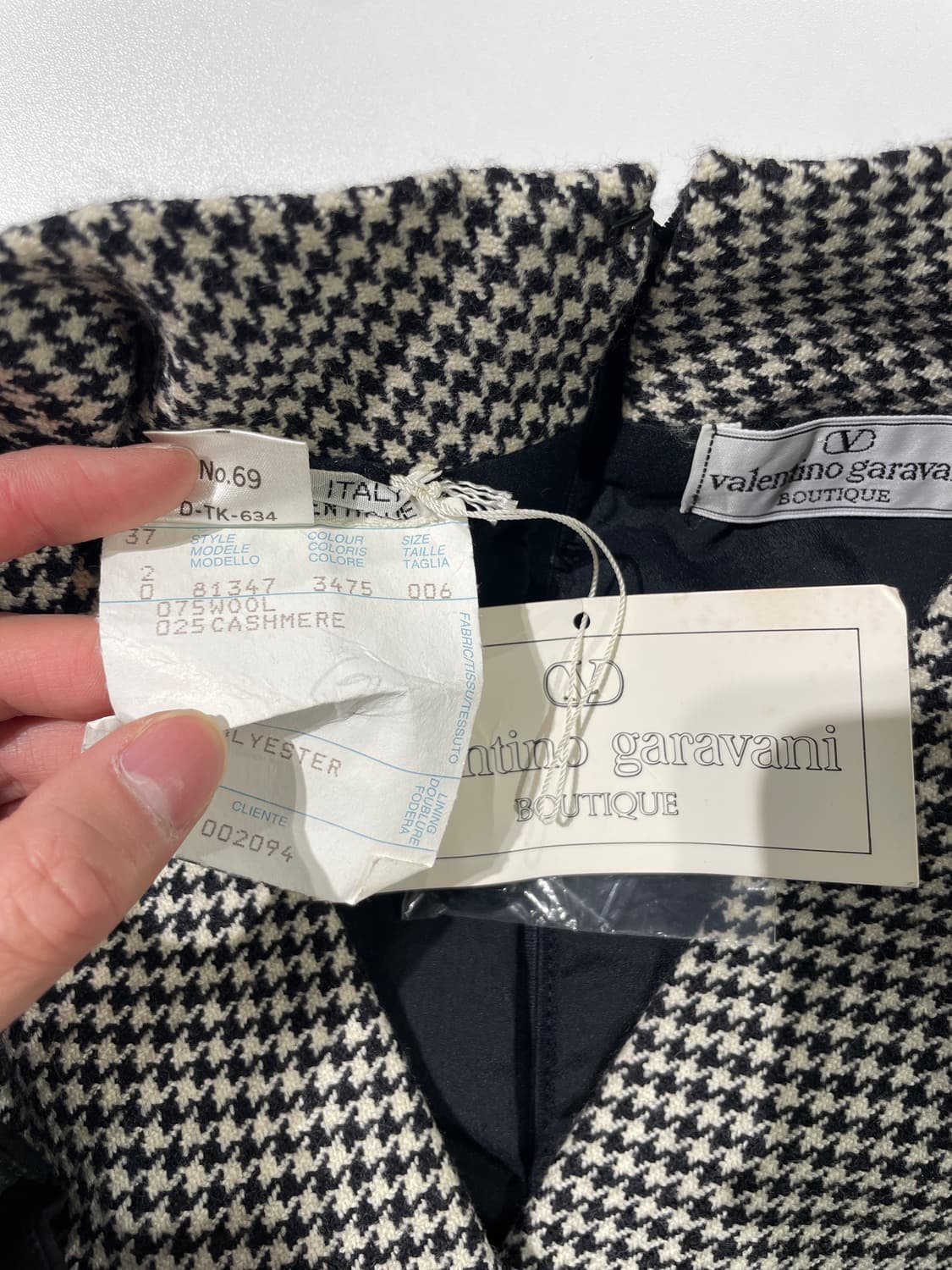 발렌티노 가라바니 부티끄 하운드 투스 체크 개더 울 원피스 상품이미지8
