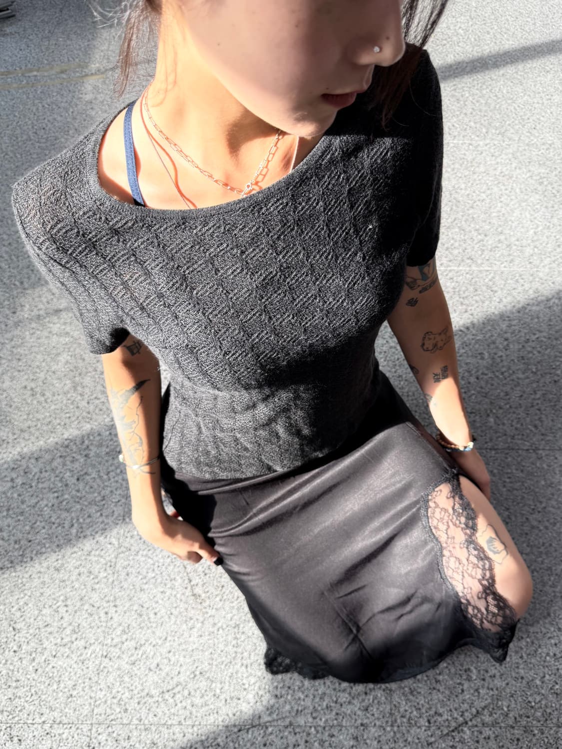 mani (giorgio armani) short knit top 상품이미지1