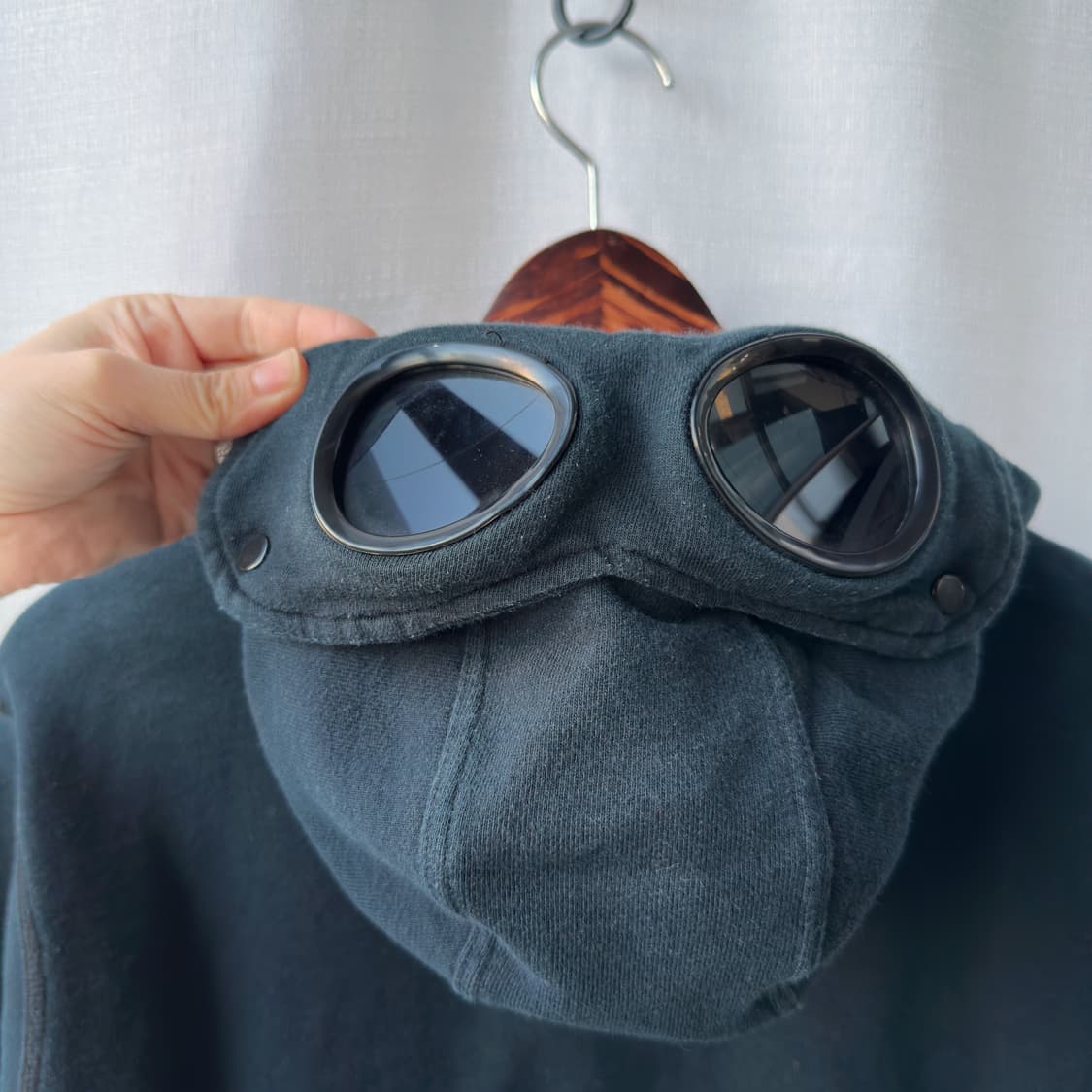 CP Company 고글 디테일 후드집업 워싱 블랙 M 상품이미지3