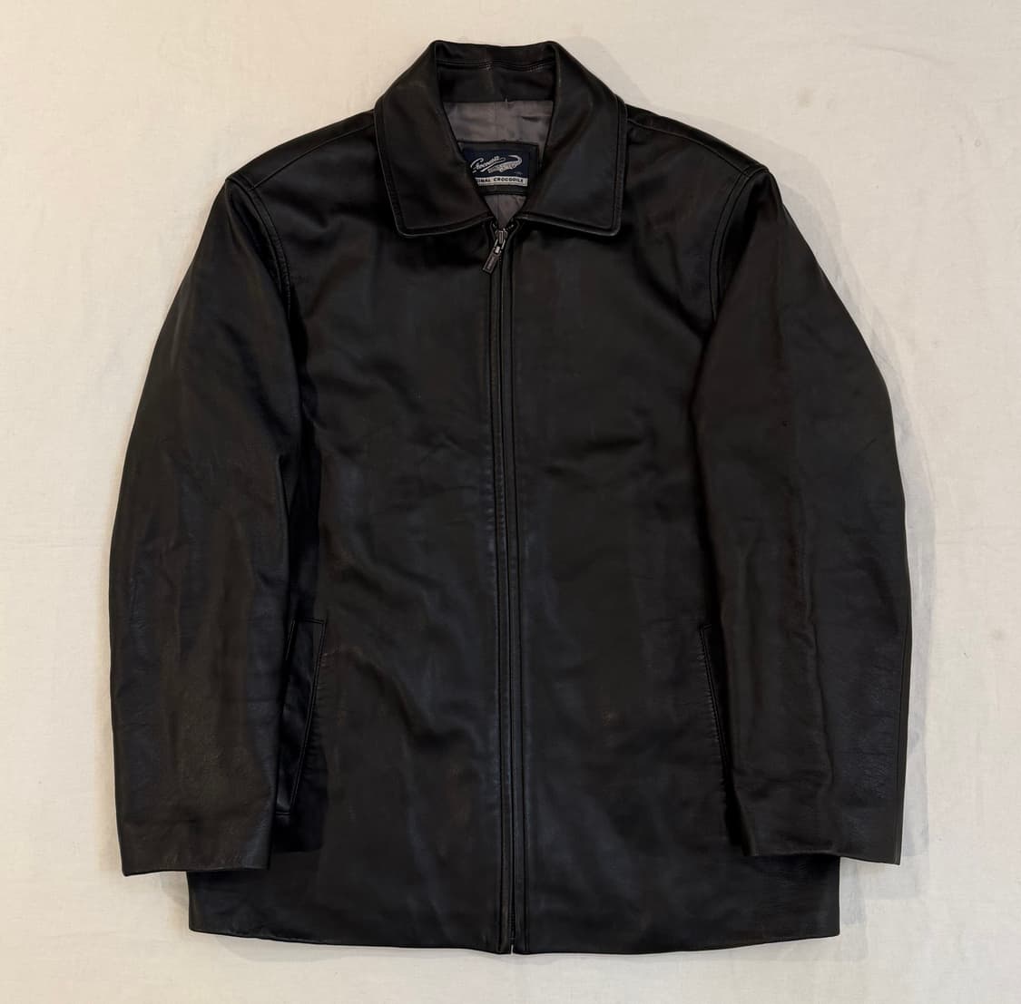 00s 크로커다일 램스킨 양가죽 싱글 라이더 가죽자켓 블랙 상품이미지1