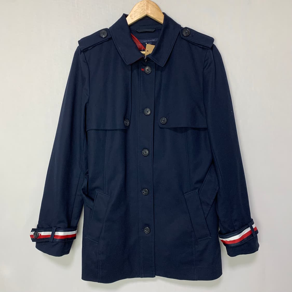 타미힐피거 네이비 트렌치 피코트 M 빈티지 하프코트 상품이미지2