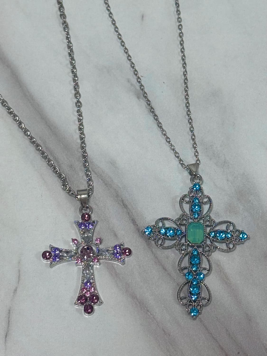 Y2k Cross pendant Vintage necklace 상품이미지3
