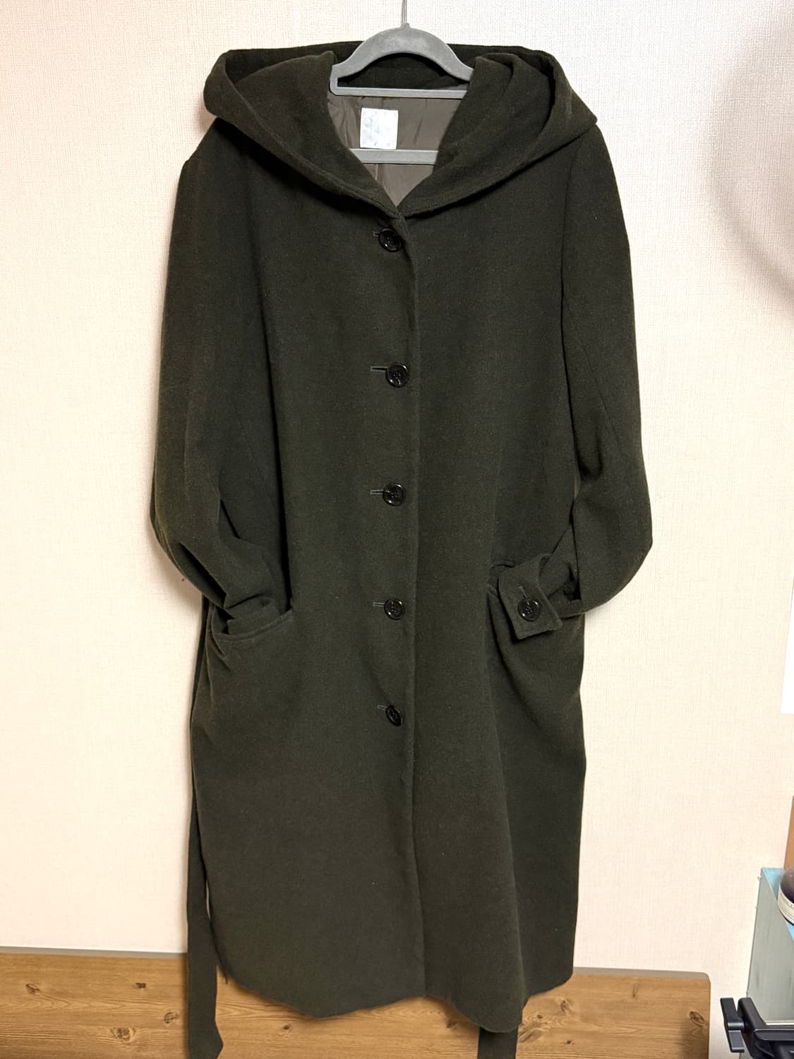 후드 카키 코트 상품이미지3