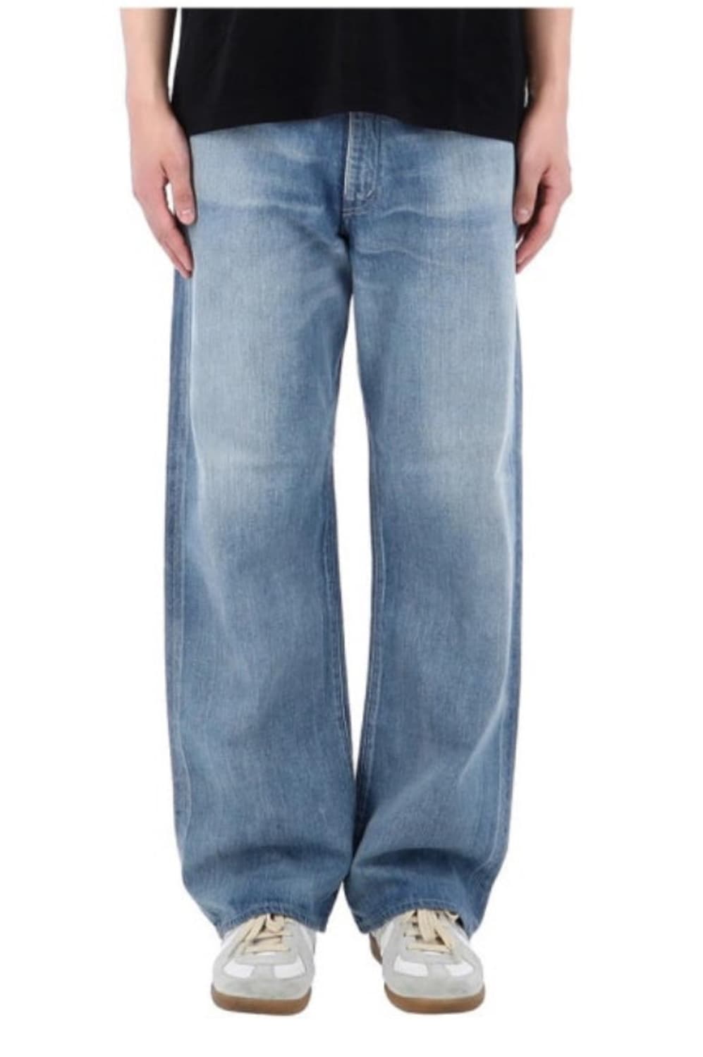 오라리 25ss셀비지 페이디드 라이트 인디고 플레어핏 데님팬츠 상품이미지1