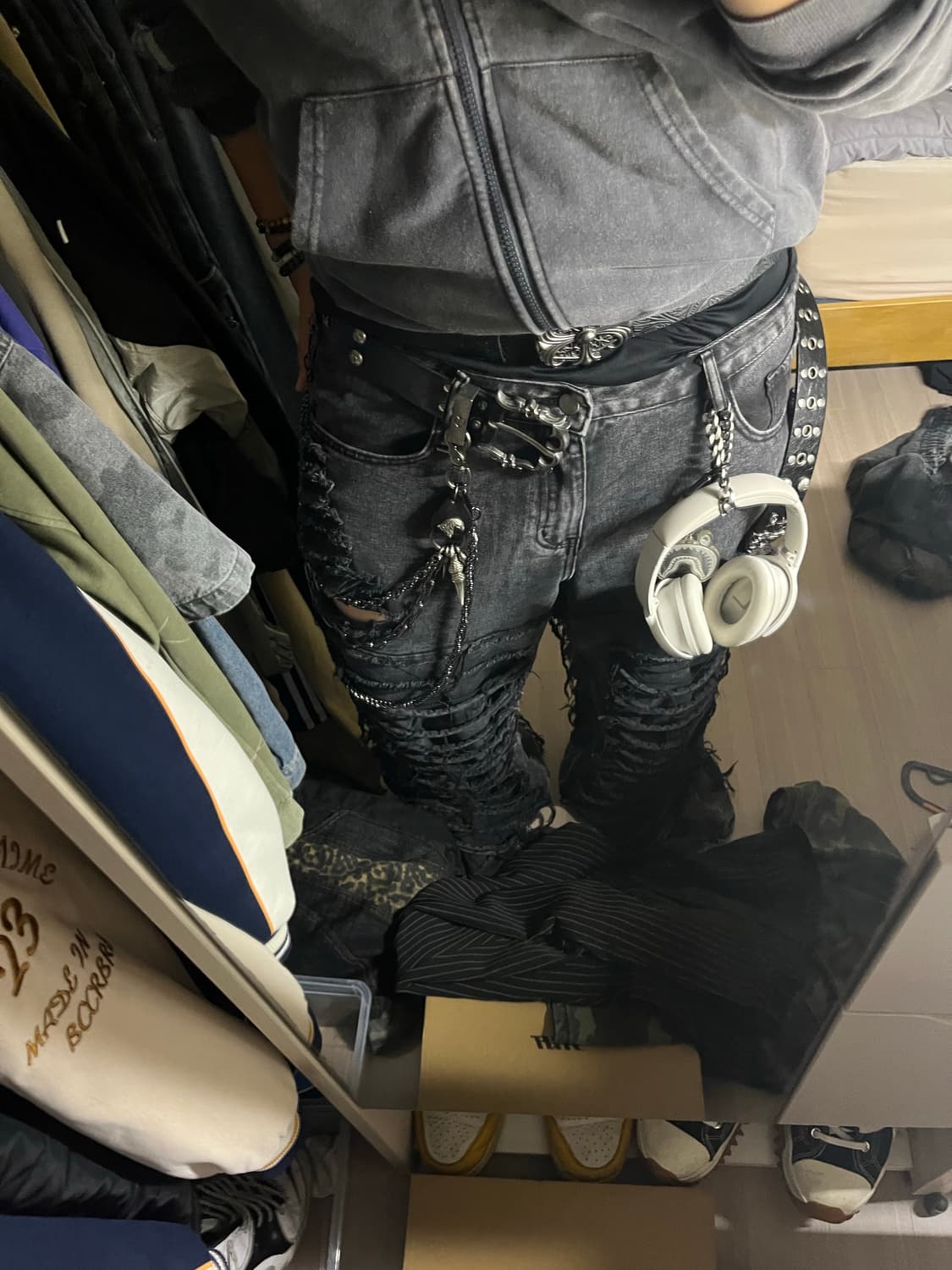 펑크,다크코어 바지 판매해요 상품이미지2