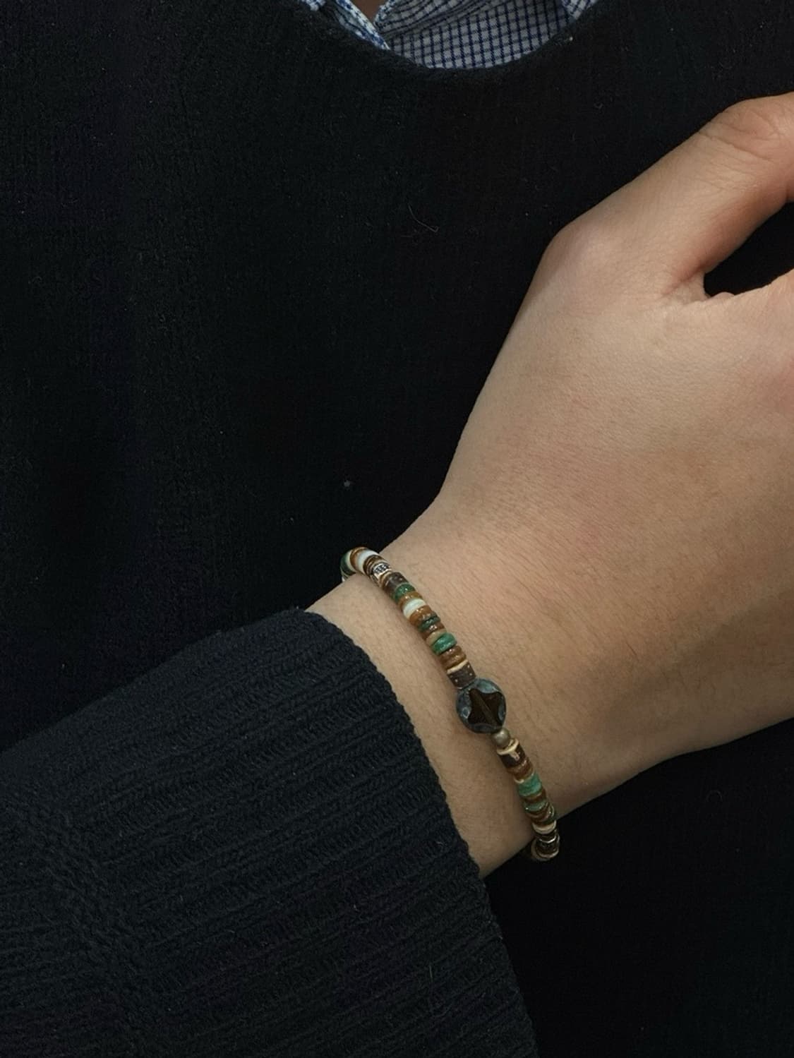 에버그린 쉘 믹스 원석 팔찌 상품이미지3