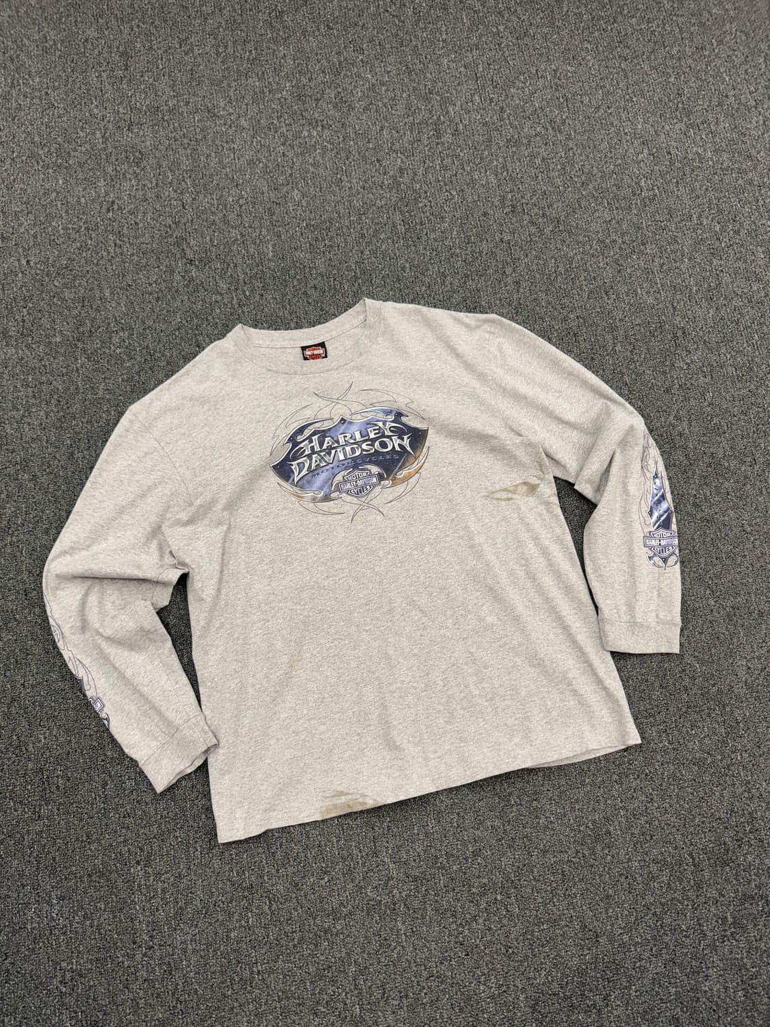 할리데이비슨 빈티지 후면 독수리 프린팅 롱슬리브 상품이미지1