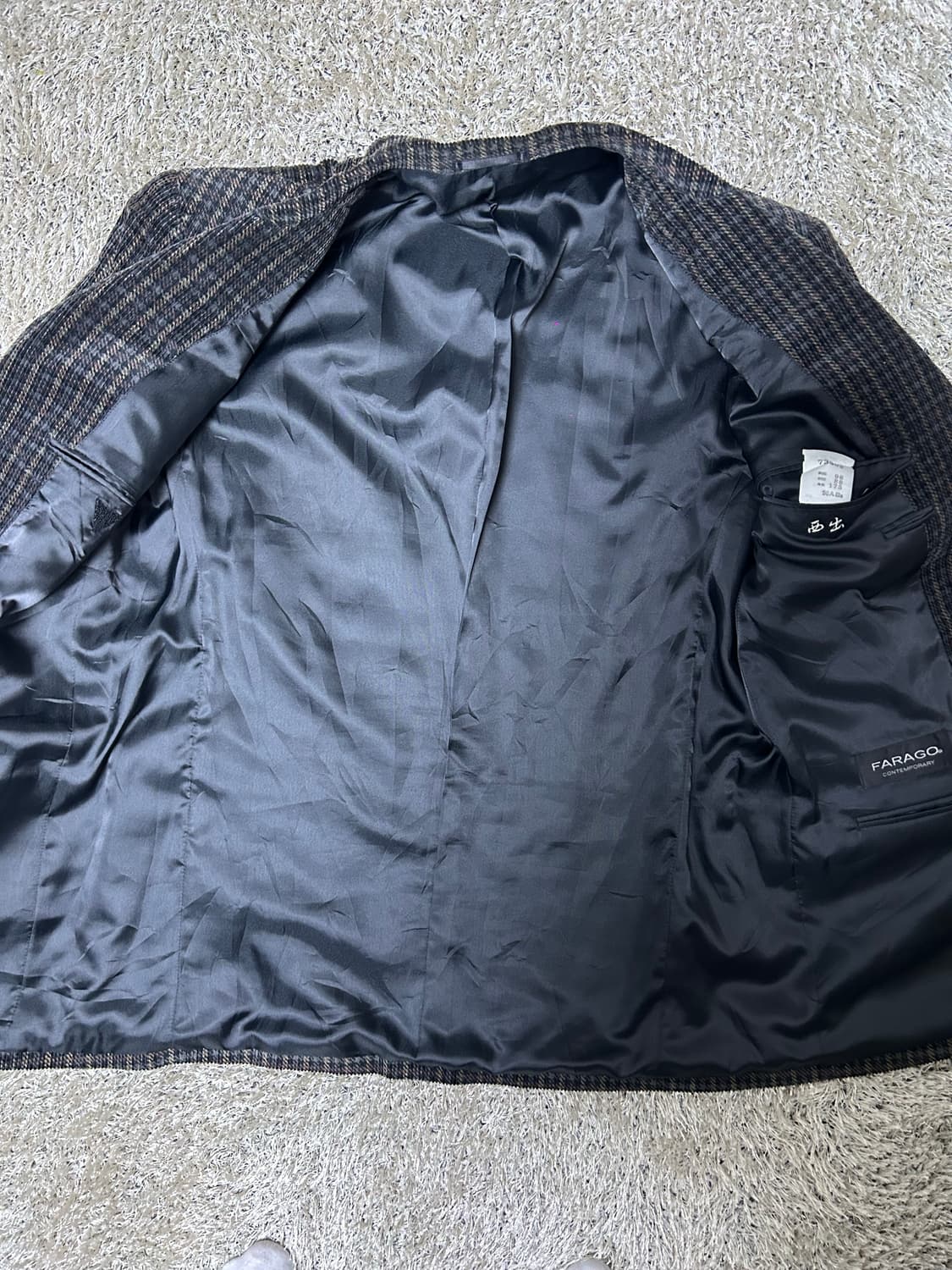 일제 체크 코듀로이 블레이저 사이즈 100~105 상품이미지6