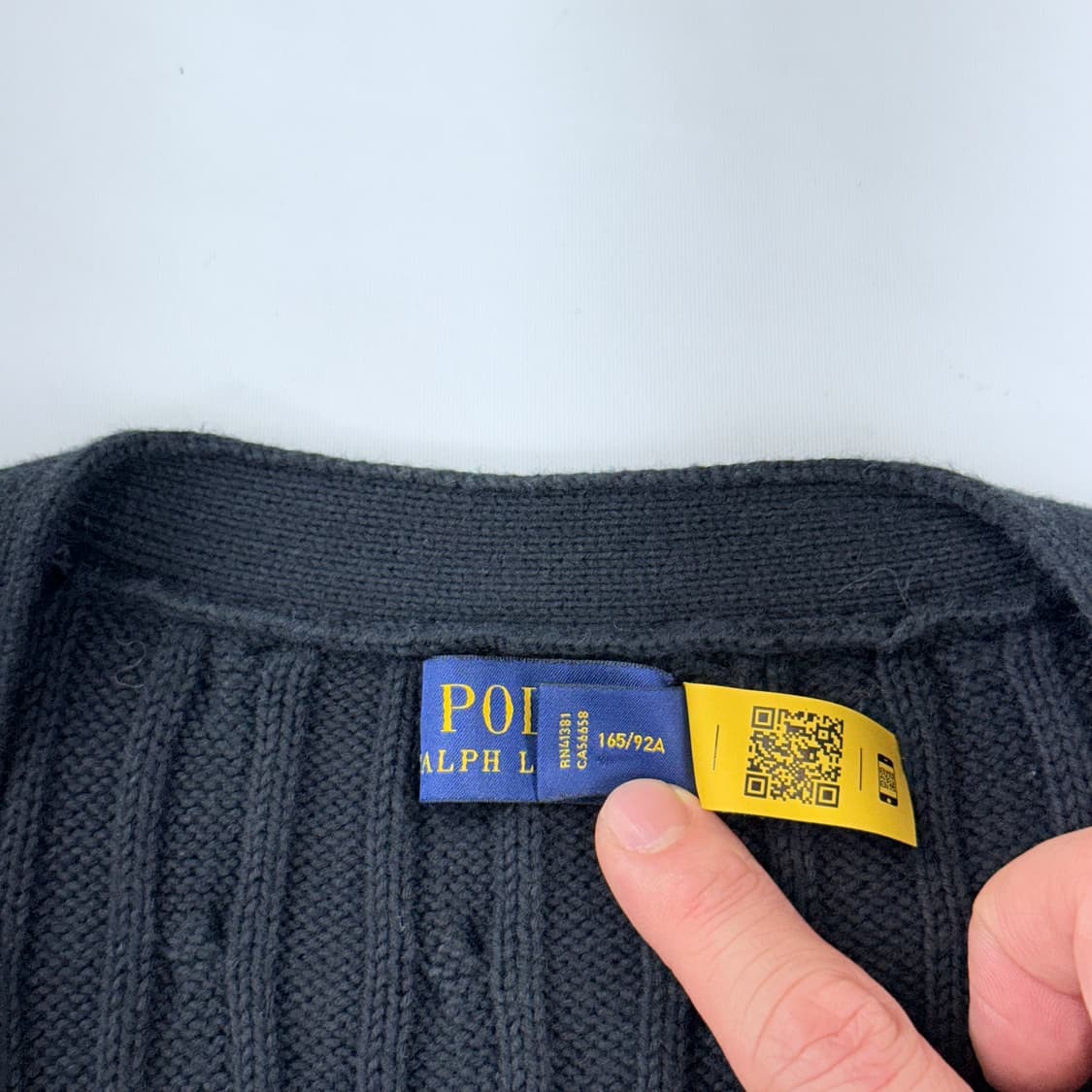 폴로 랄프로렌 블랙 케이블 니트 가디건 qr인증정품 상품이미지4