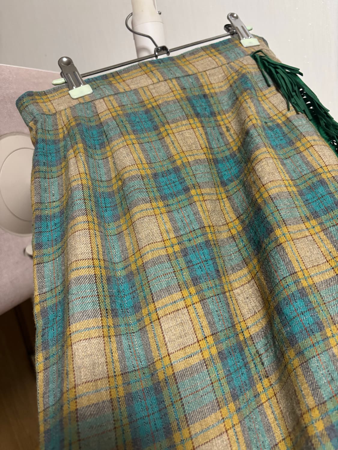 빈티지 태슬 체크 스커트 상품이미지1