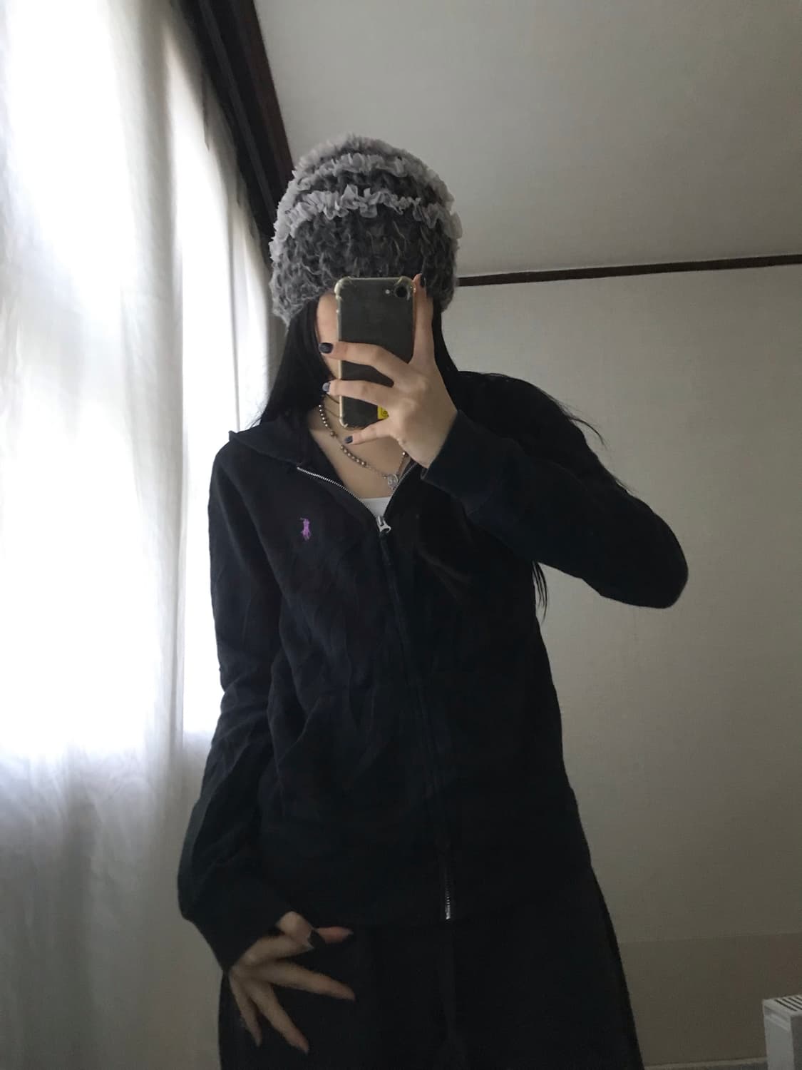 폴로 블랙 후드집업 상품이미지2