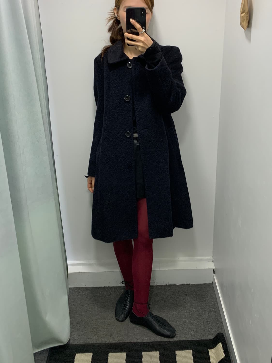 크로커다일 수리 알파카 블랙 롱코트 상품이미지6