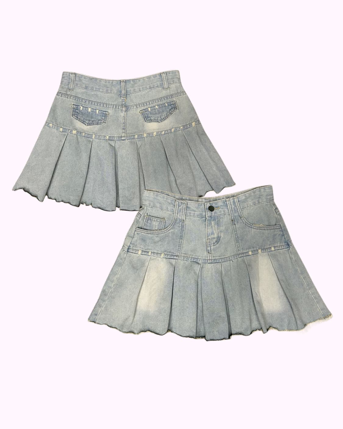 damage pleats denim skirt 상품이미지1