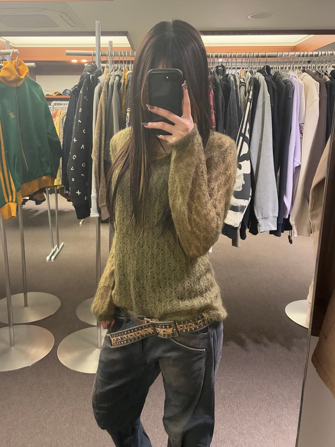 38)Japanese vintage 여성 보헤미안 시스루 니트 상품이미지2