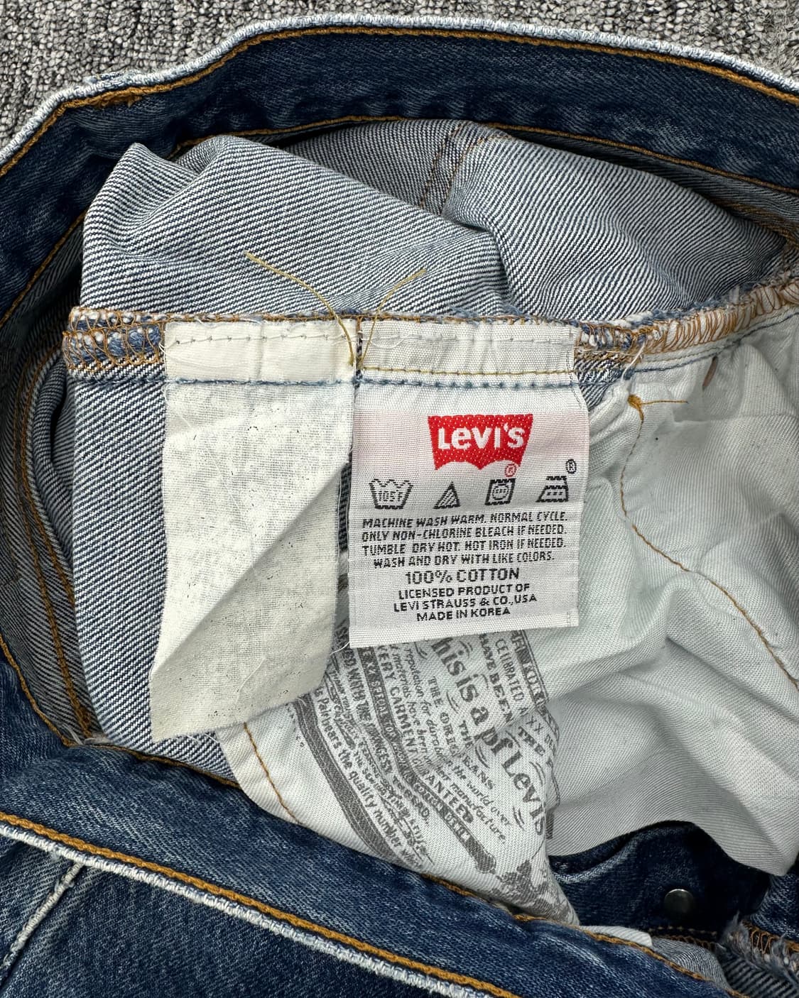 (허단36)리바이스 501 코리아 진청-M1406 상품이미지5