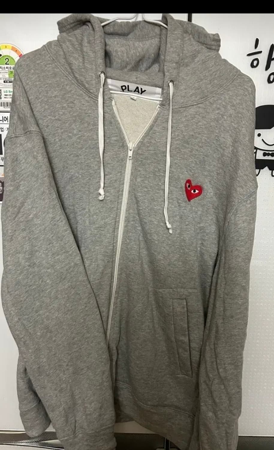 꼼데가르송 play라인 후드집업 그레이 상품이미지1