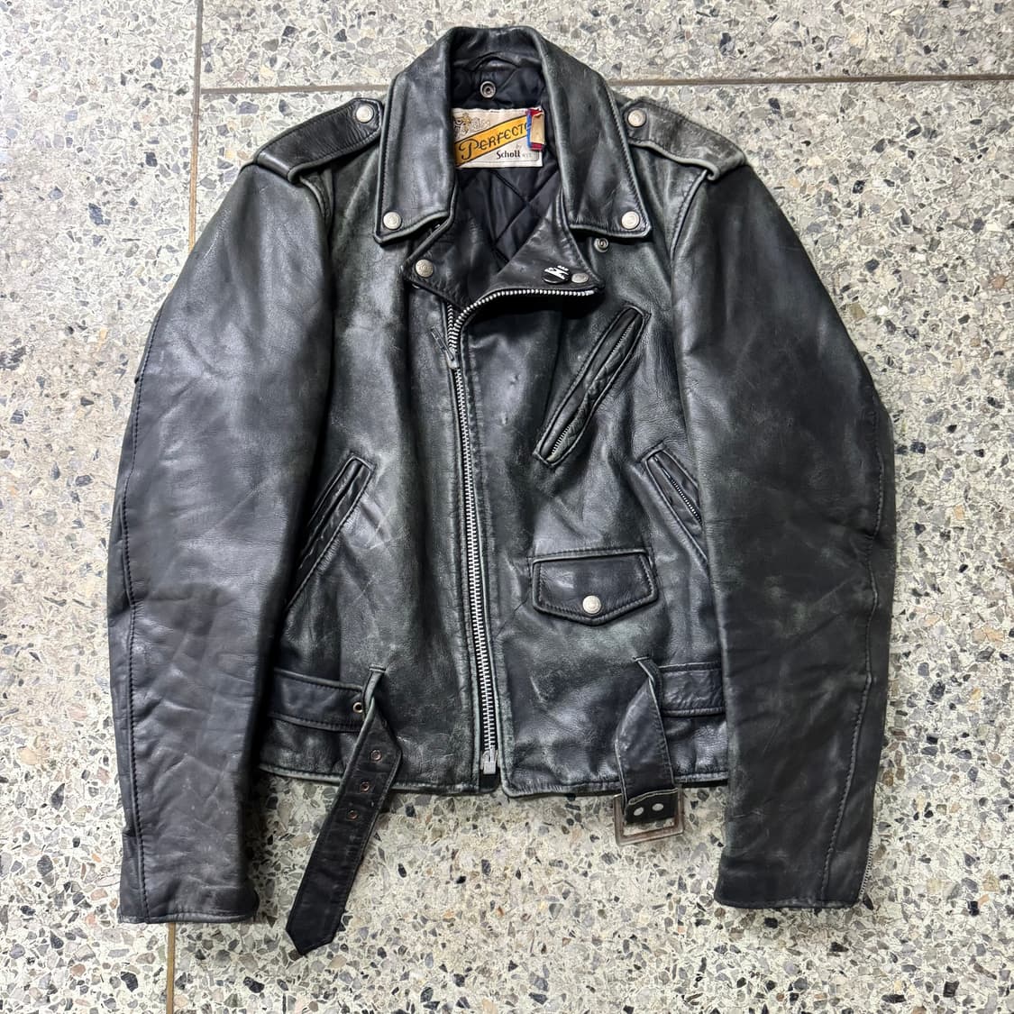 [S] 90s Schott Perfecto 가죽 라이더 자켓 상품이미지1